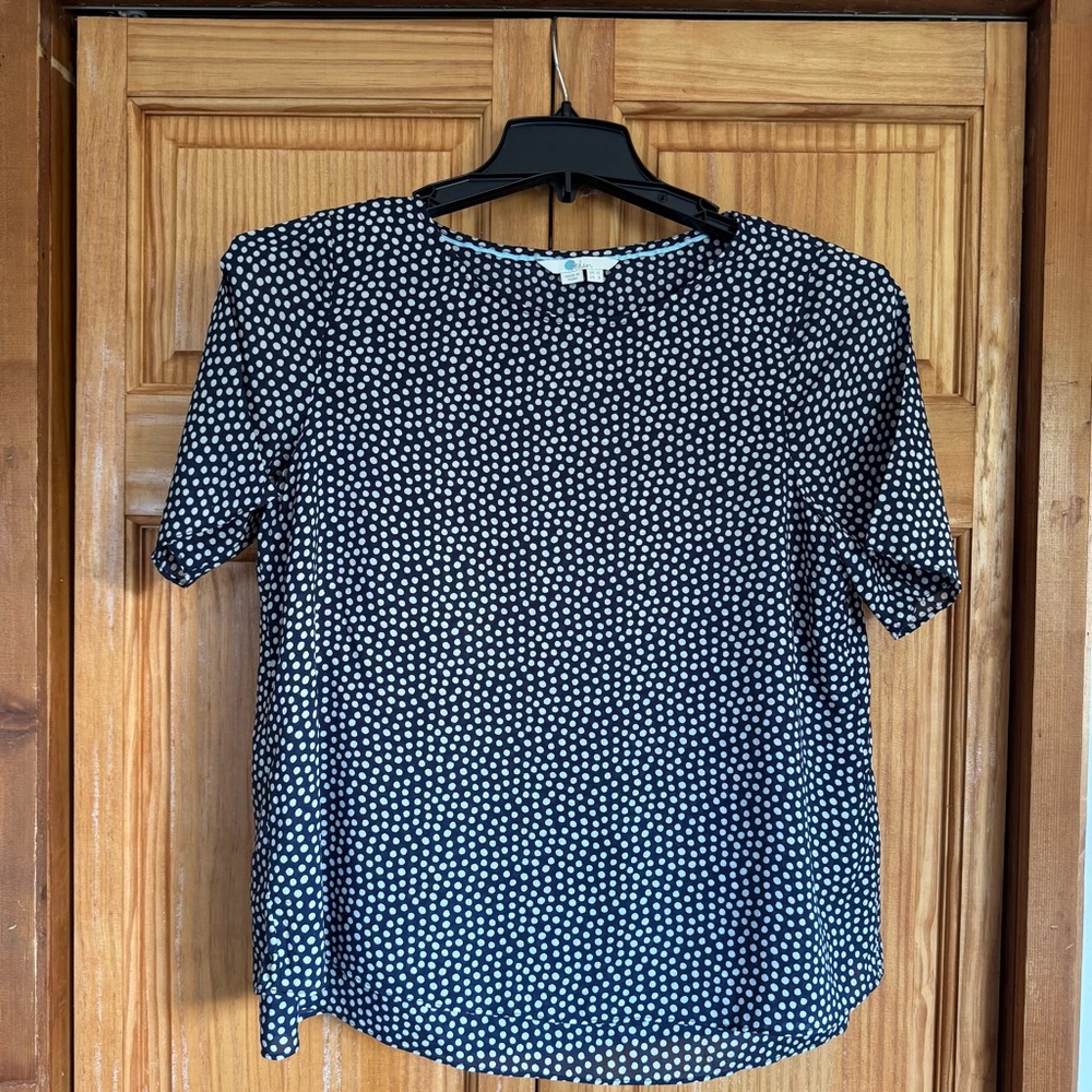 Boden Black and White Polka Dot Blouse